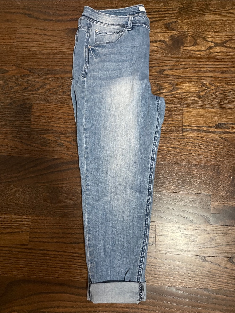 Kensie Jeans  Light Wash Boyfriend Jeans with Cuffed Hem